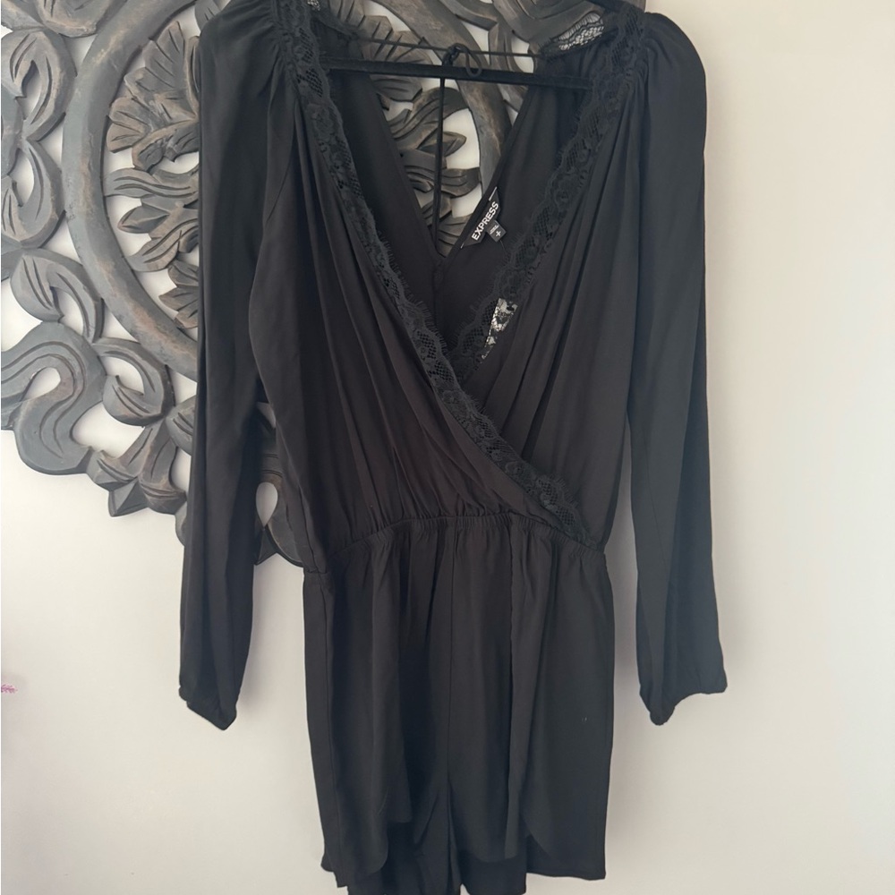 Black Long Sleeve Romper